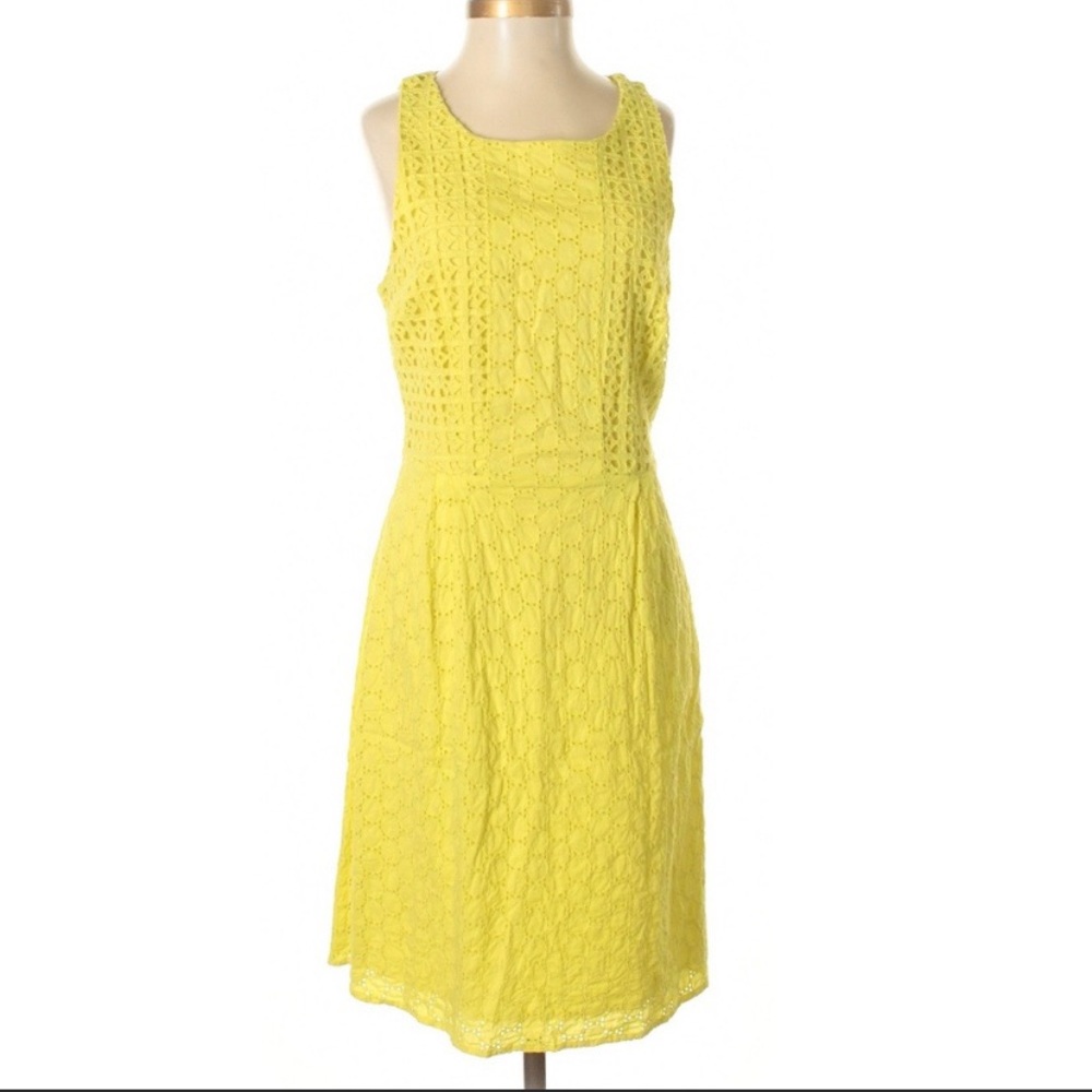 Old Navy yellow eyelet a line dress summer dress